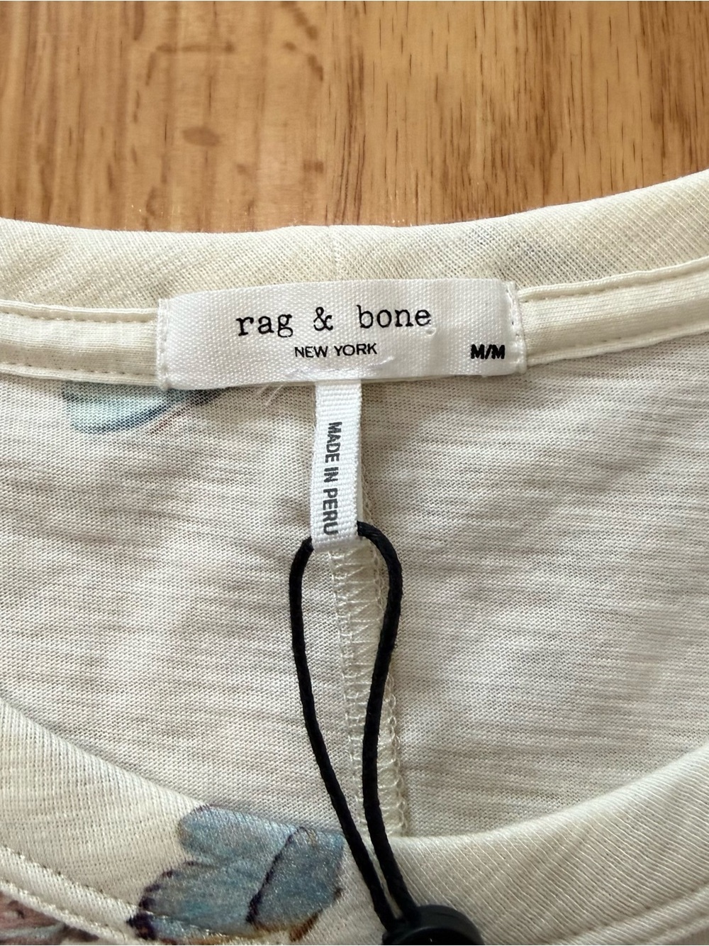 Rag & Bone Ozzy Butterfly Tee Ivory Multi Graphic T Shirt Womens Size M NWOT - Picture 4 of 9